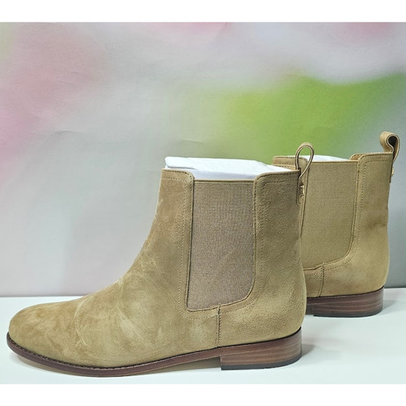 Ralph Lauren Brylee Brylee Leather Low Stacked Heel Ankle Boots Size 8.5 NWT - Picture 1 of 7
